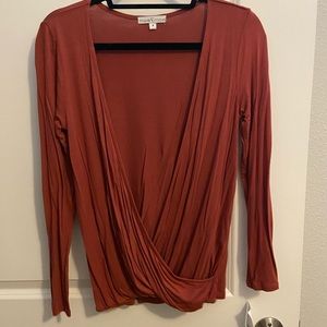 Red wrap top
